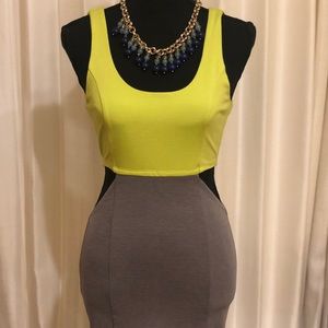 NEON CUTOUT MINI DRESS